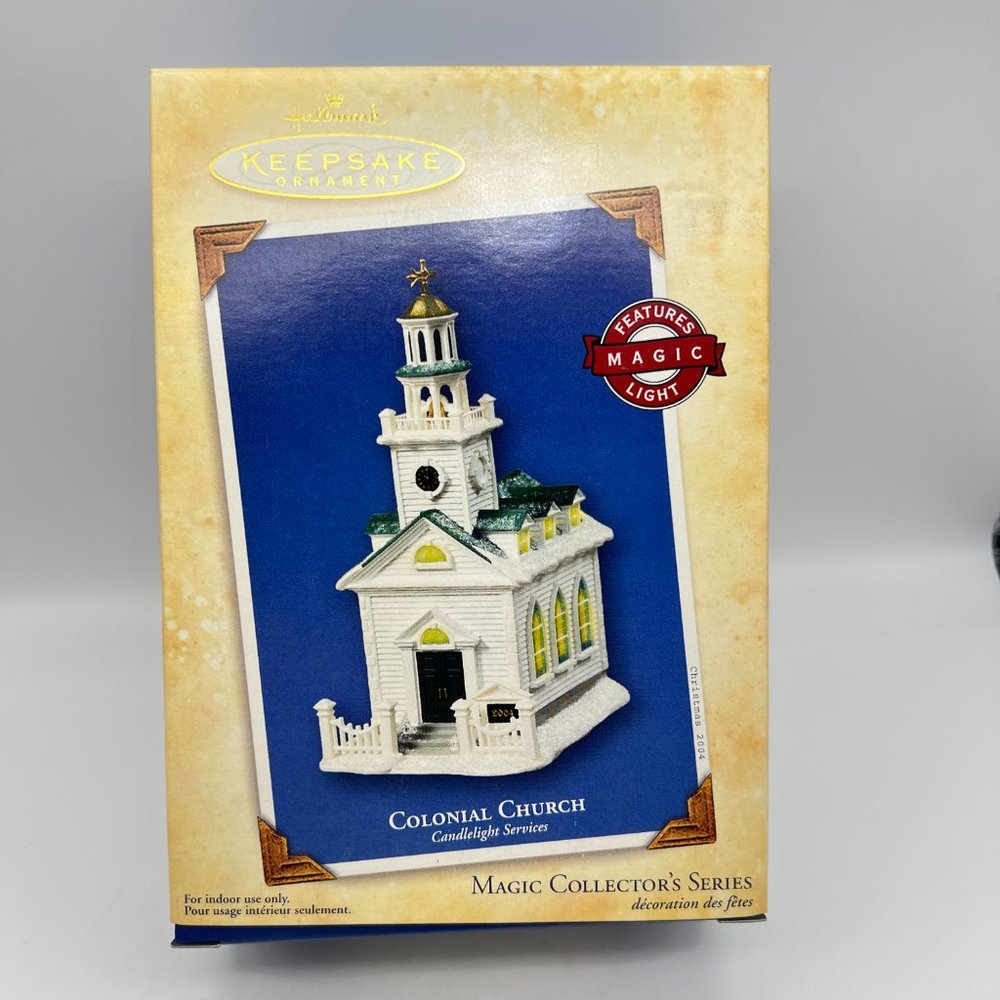 Hallmark Keepsake COLONIAL CHURCH Ornament Magic Collectors Series 2004 NIB - Picture 2 of 11
